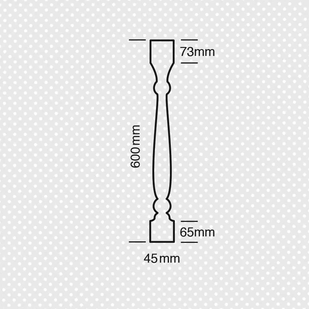Κάγκελο τόρνου 45x45x600χιλ. - Image 2