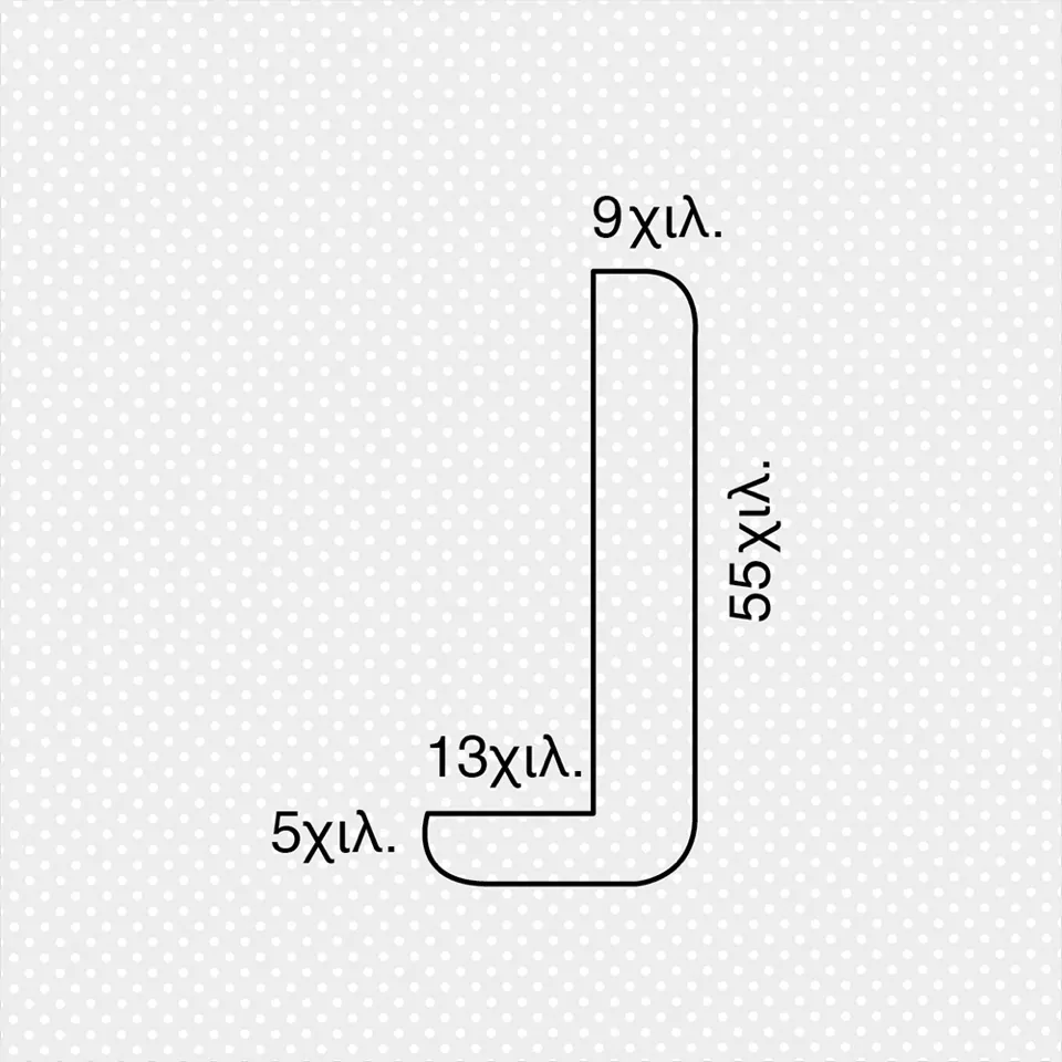Περβάζι κουμπωτό ίσιο 9x55χιλ - Image 2