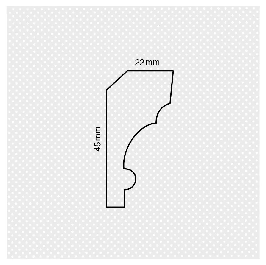 Ταβανογωνία σχολείο 22x45χιλ - Image 2