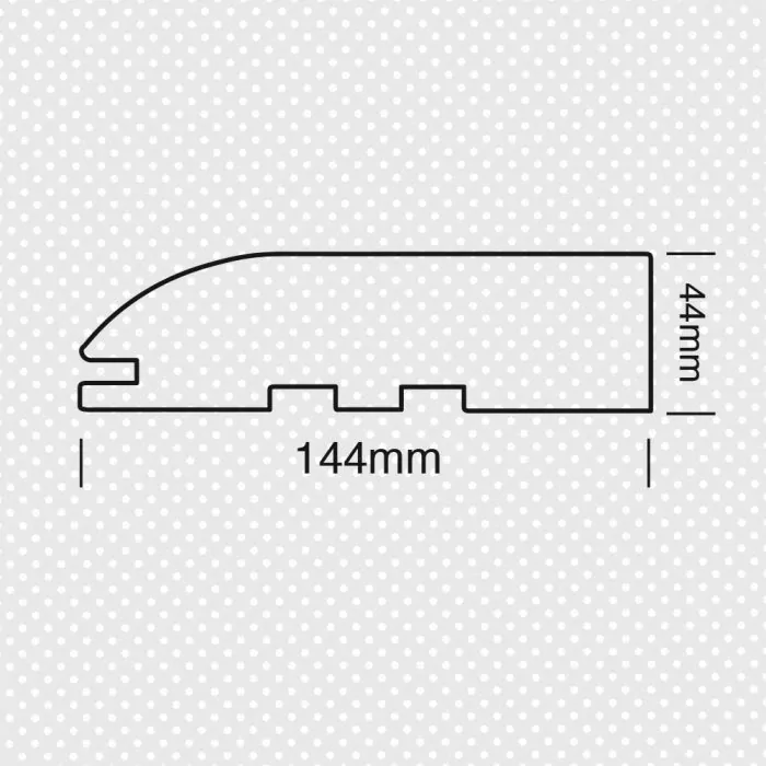 Κάσα οβάλ μασίφ για συρόμενη πόρτα για κουμπωτό περβάζι 44x145 χιλ.