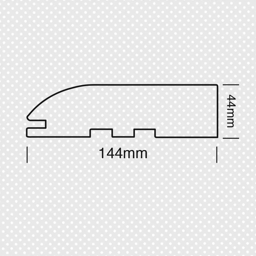 Κάσα οβάλ μασίφ για συρόμενη πόρτα για κουμπωτό περβάζι 44x145 χιλ.