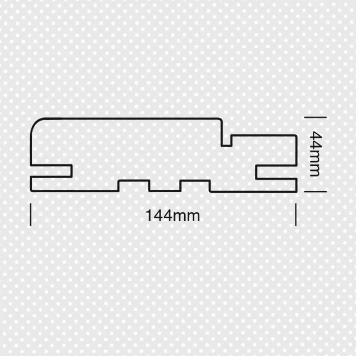 Κάσα ίσια μασίφ για ανοιγόμενη πόρτα για κουμπωτό περβάζι και λάστιχο 44x145χιλ.