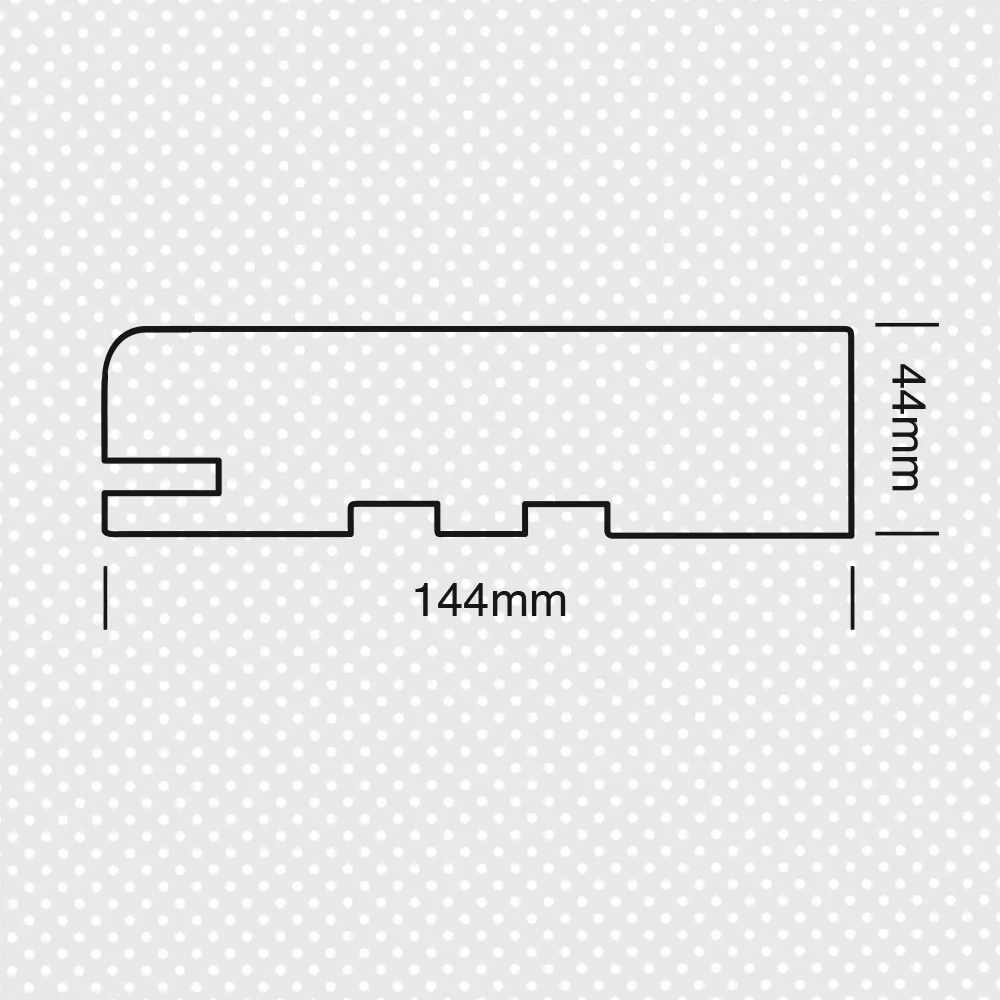 Κάσα ίσια μασίφ για συρόμενη πόρτα για κουμπωτό περβάζι 44x145 χιλ.