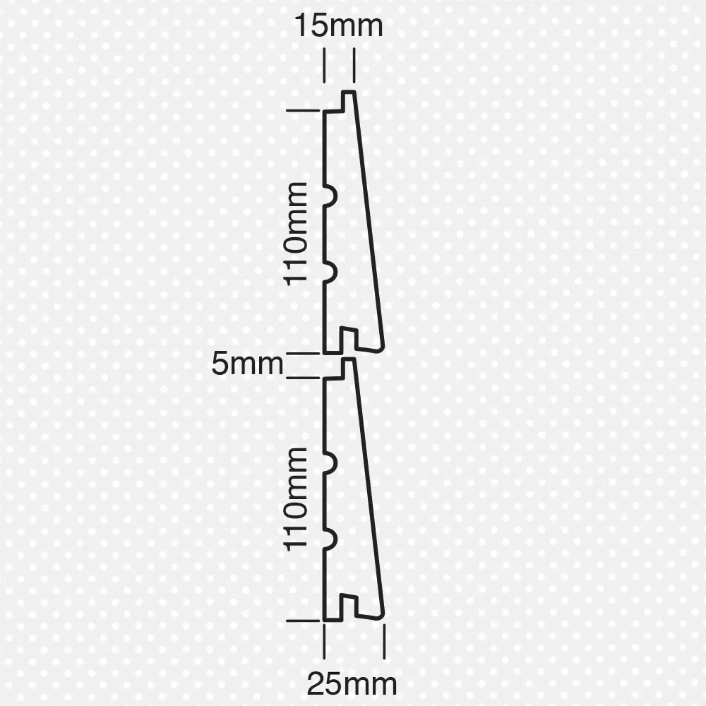 Επένδυση  φάλτσο (25>15) 25x110χιλ. Πεύκο V εμποτισμένη καφέ - Image 2