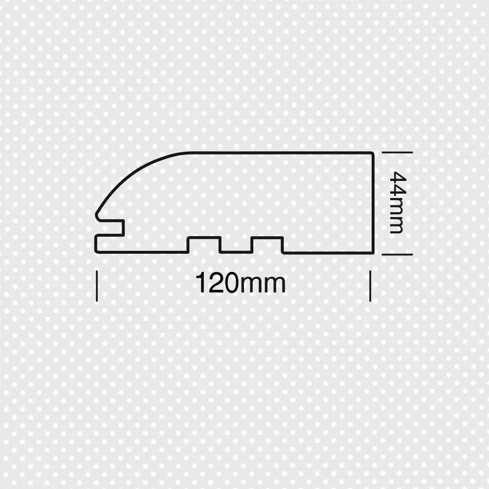 Κάσα οβάλ μασίφ για ανοιγόμενη πόρτα για κουμπωτό περβάζι 44x120 χιλ.