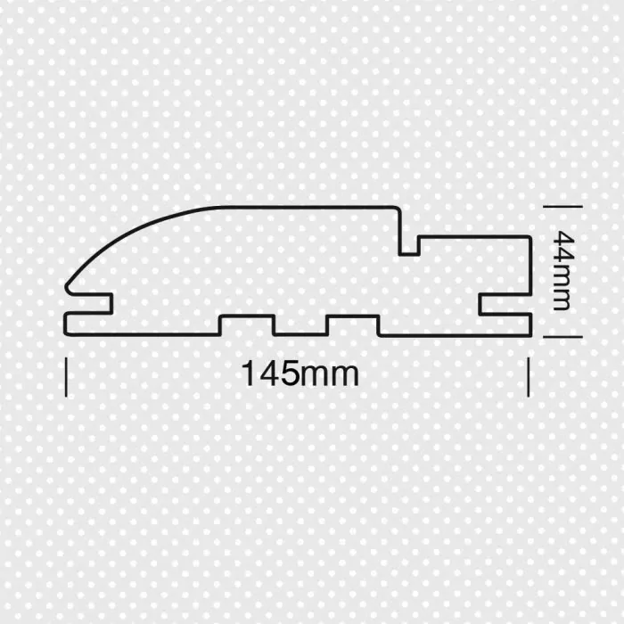 Κάσα οβάλ μασίφ για ανοιγόμενη πόρτα για κουμπωτό περβάζι και λάστιχο 44x145 χιλ.