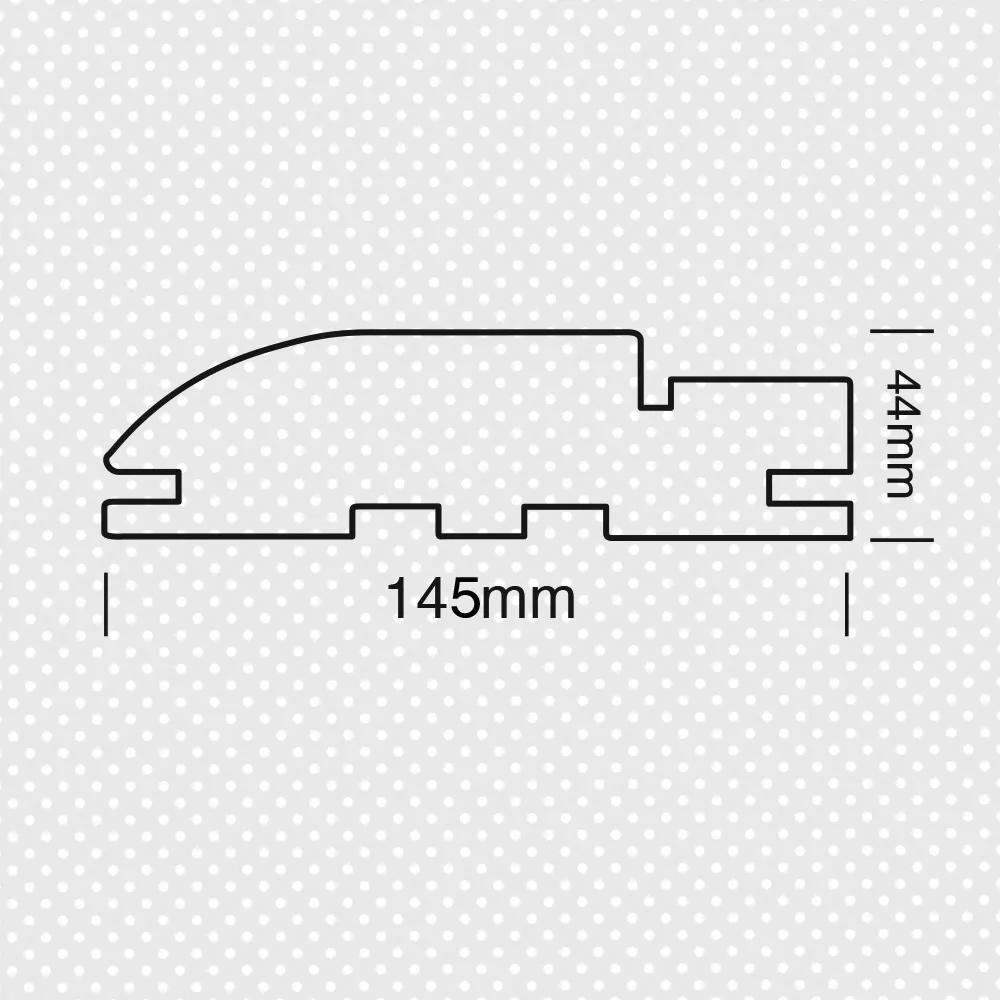 Κάσα οβάλ μασίφ για ανοιγόμενη πόρτα για κουμπωτό περβάζι και λάστιχο 44x145 χιλ.