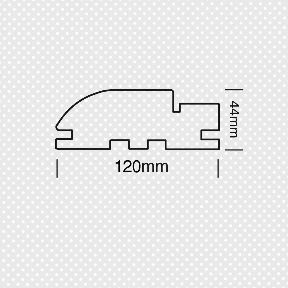 Κάσα οβάλ μασίφ για ανοιγόμενη πόρτα για κουμπωτό περβάζι και λάστιχο 44x120 χιλ.