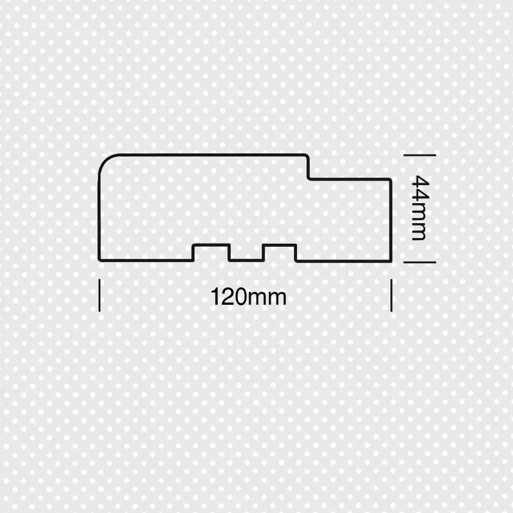 Κάσα ίσια μασίφ για ανοιγόμενη πόρτα για καρφωτό περβάζι 44x120χιλ.