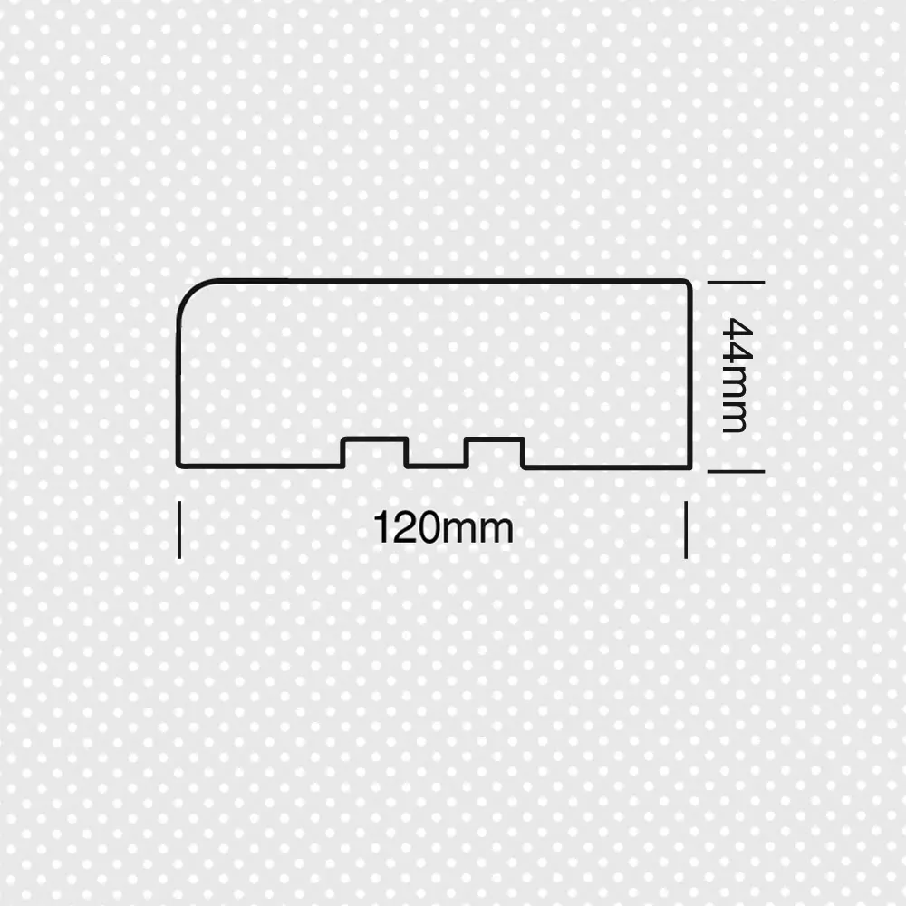 Κάσα ίσια μασίφ για συρόμενη πόρτα για καρφωτό περβάζι 44x120χιλ.