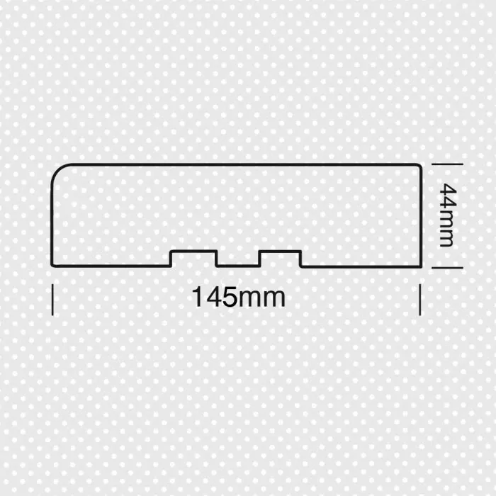 Κάσα ίσια μασίφ για συρόμενη πόρτα για καρφωτό περβάζι 44x145χιλ.