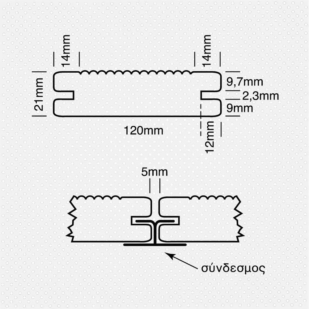 Deck με σύνδεσμο H 21x120χιλ. - Image 3