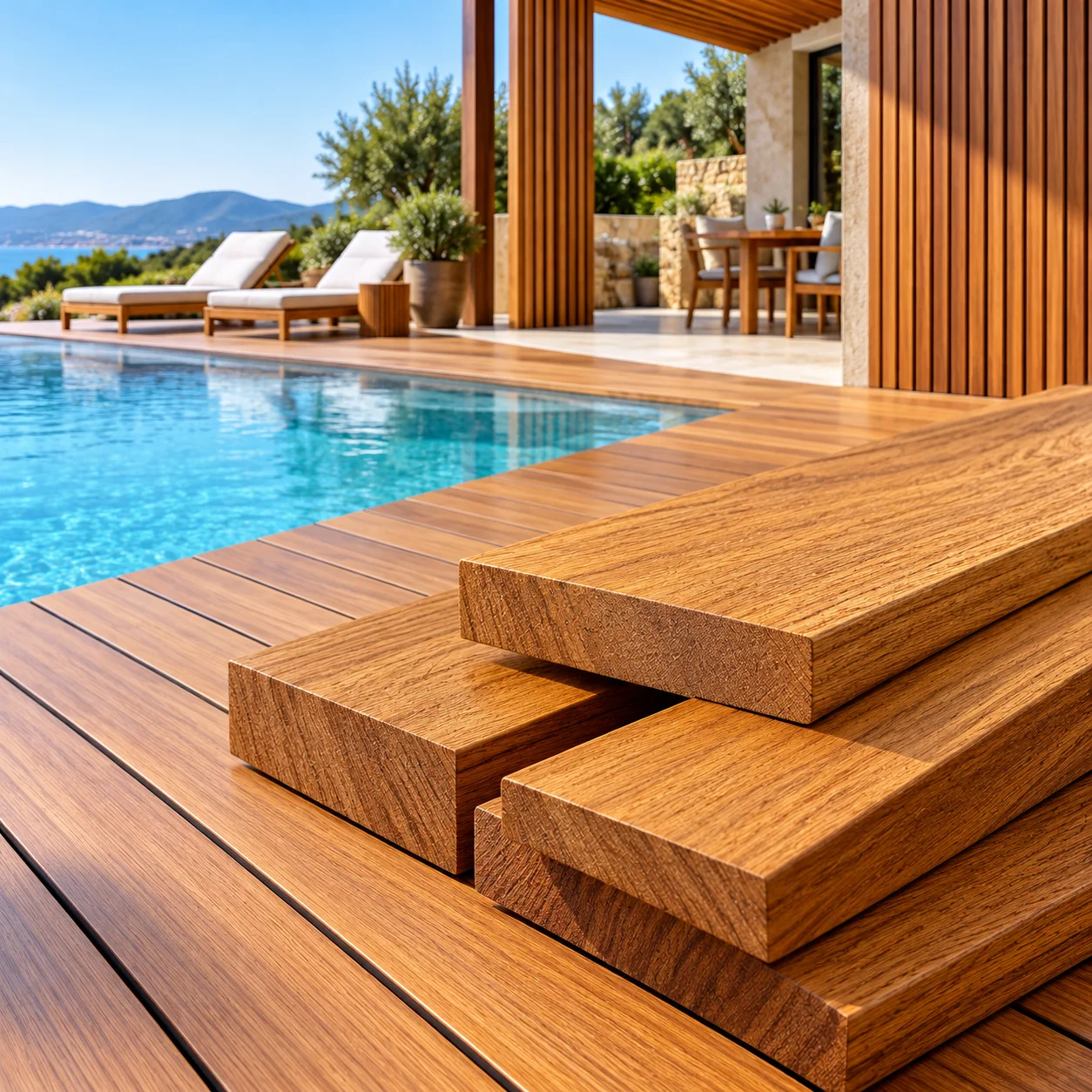 Ξυλεία ιρόκο: το ανθεκτικό τροπικό ξύλο για deck, πισίνες και εξωτερικές κατασκευές
